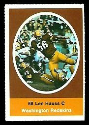 1972 Sunoco Stamps      604     Len Hauss DP